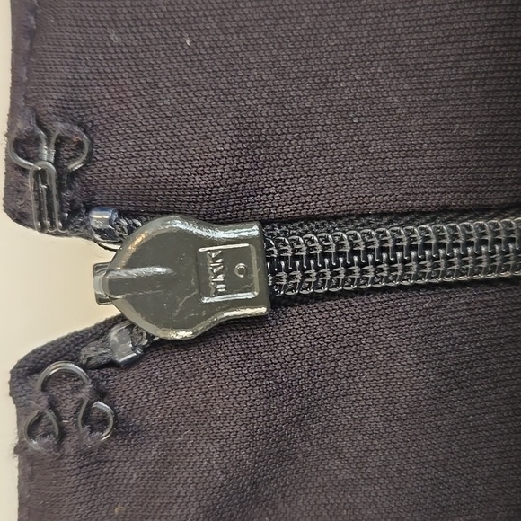 Banana Republic Black Asymmetrical Flounce Dress Scuba Midi Size 12 NWT - Picture 9 of 14